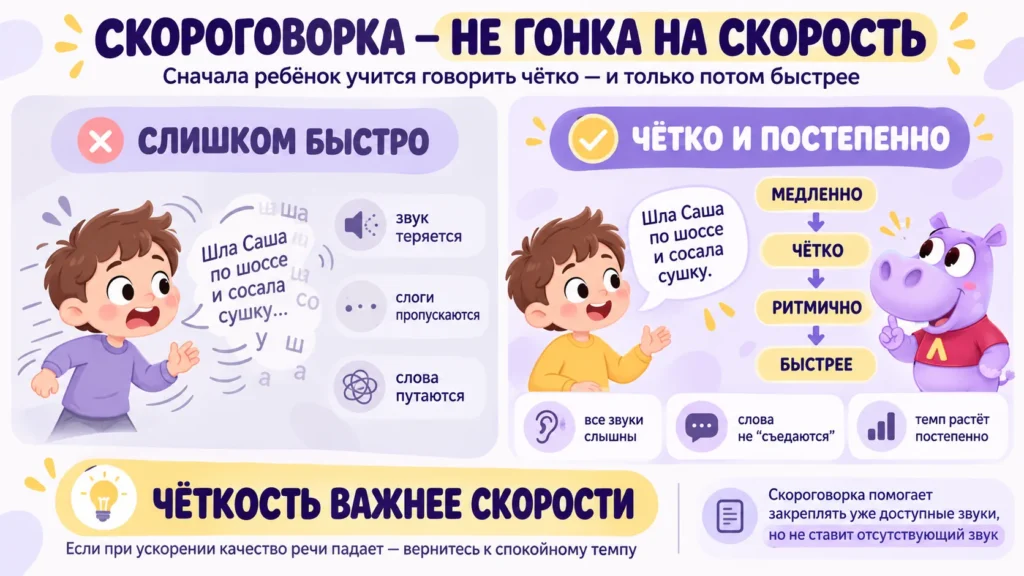 Скорость или чёткость: как постепенно ускорять скороговорку