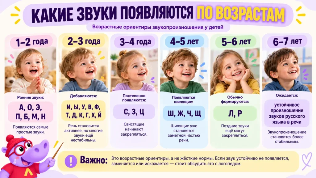 Звукопроизношение у детей по возрастам