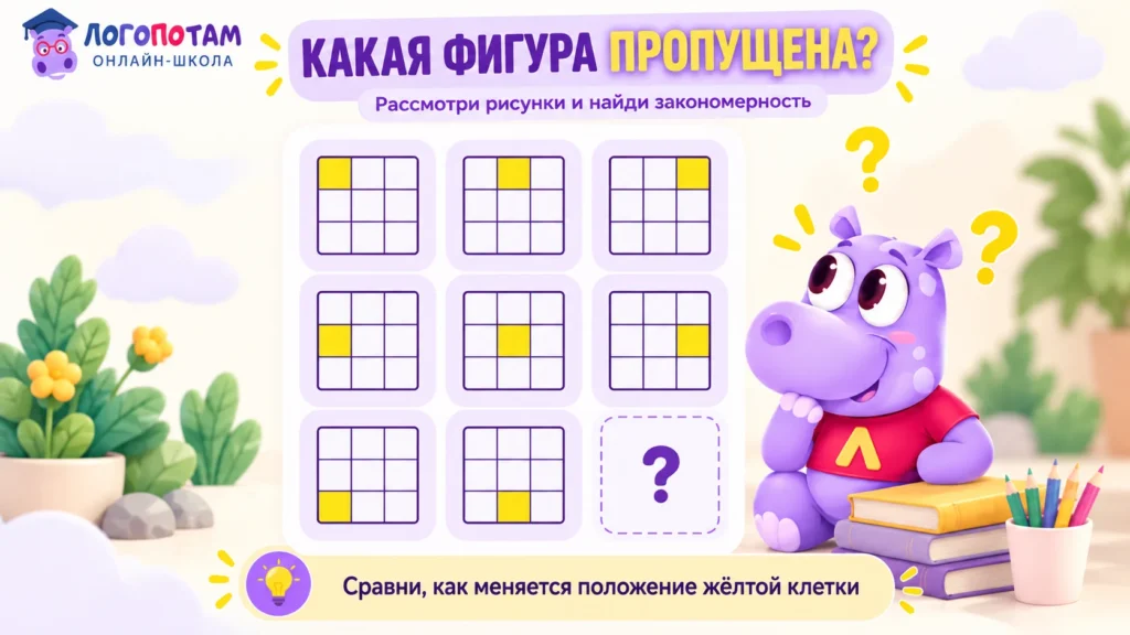 Нейропсихолог для детей: игра «Какая фигура пропущена?»