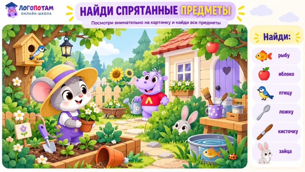 Нейропсихолог для ребёнка: игра «Найди спрятанные предметы»