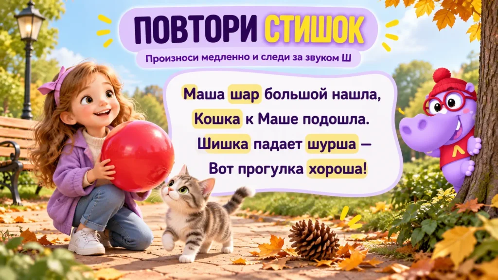 Короткий стишок для автоматизации звука Ш