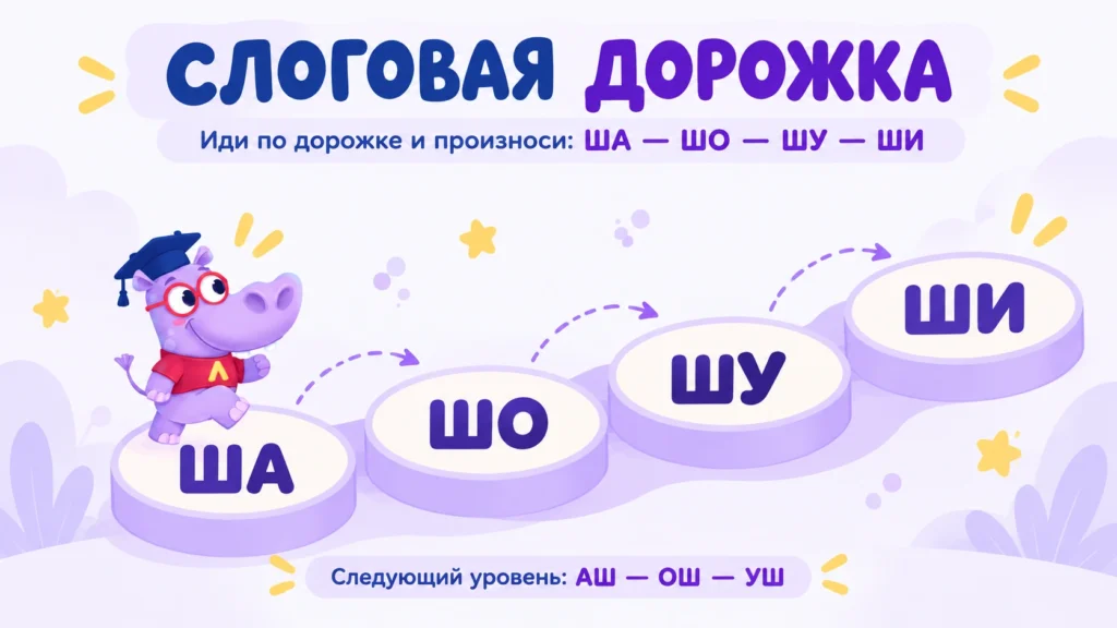 Упражнение «Слоговая дорожка» для звука Ш
