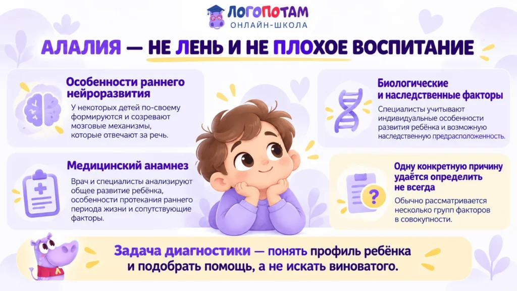 Почему возникает алалия у детей