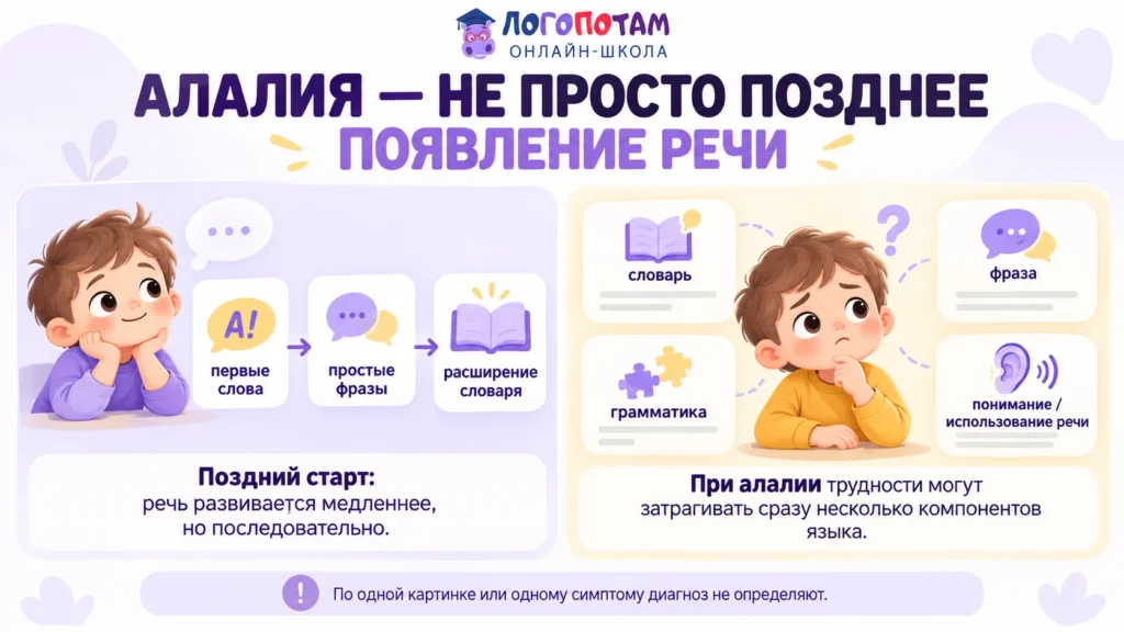Алалия у детей: какие стороны речи могут быть нарушены