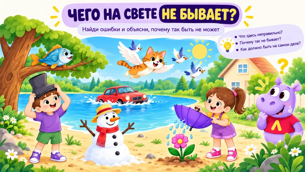 Развитие связной речи у детей: игра «Чего на свете не бывает»