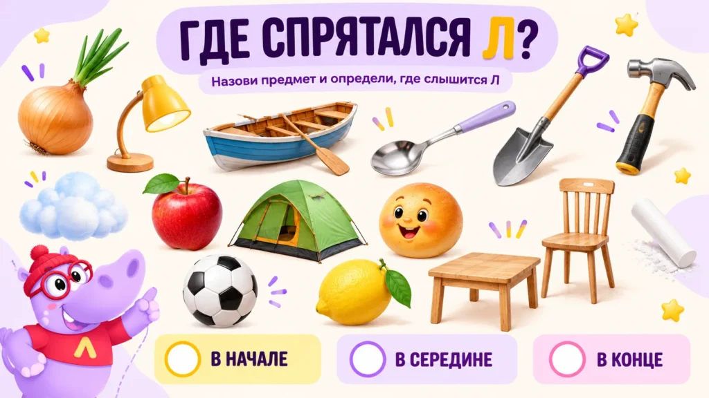 логопедическое упражнение на звук Л