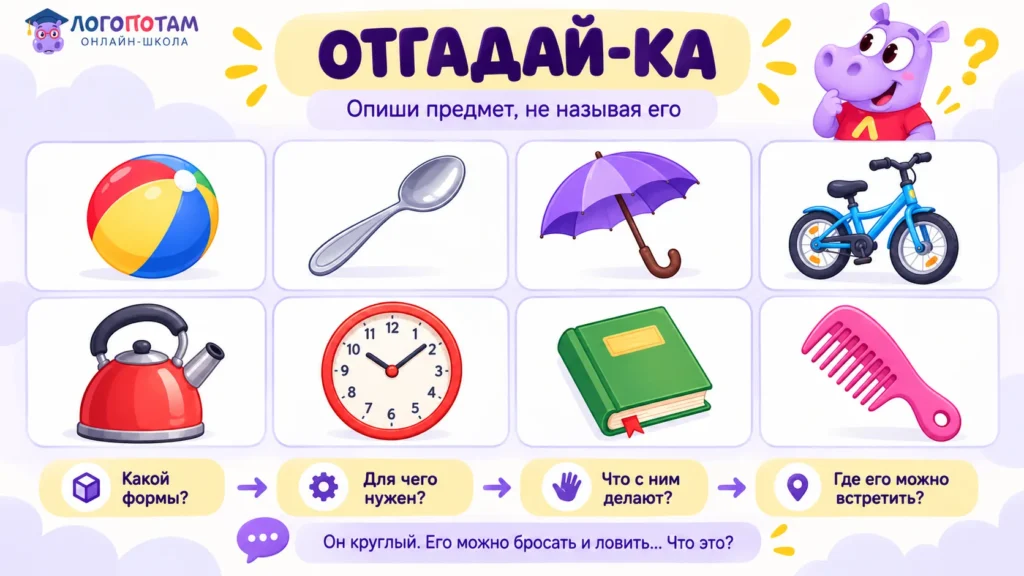 Развитие связной речи у детей: игра «Отгадай-ка»