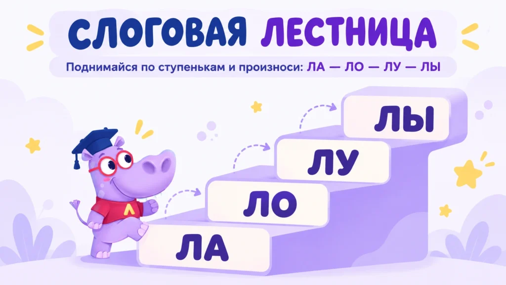 логопедическое упражнение слоговая лестница на звук Л