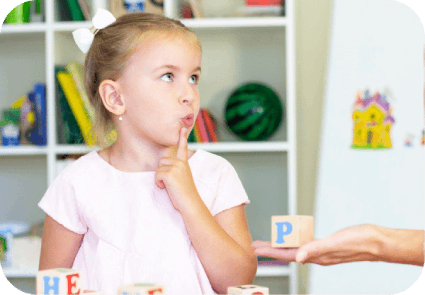 speech therapist teaches girl say letter 1